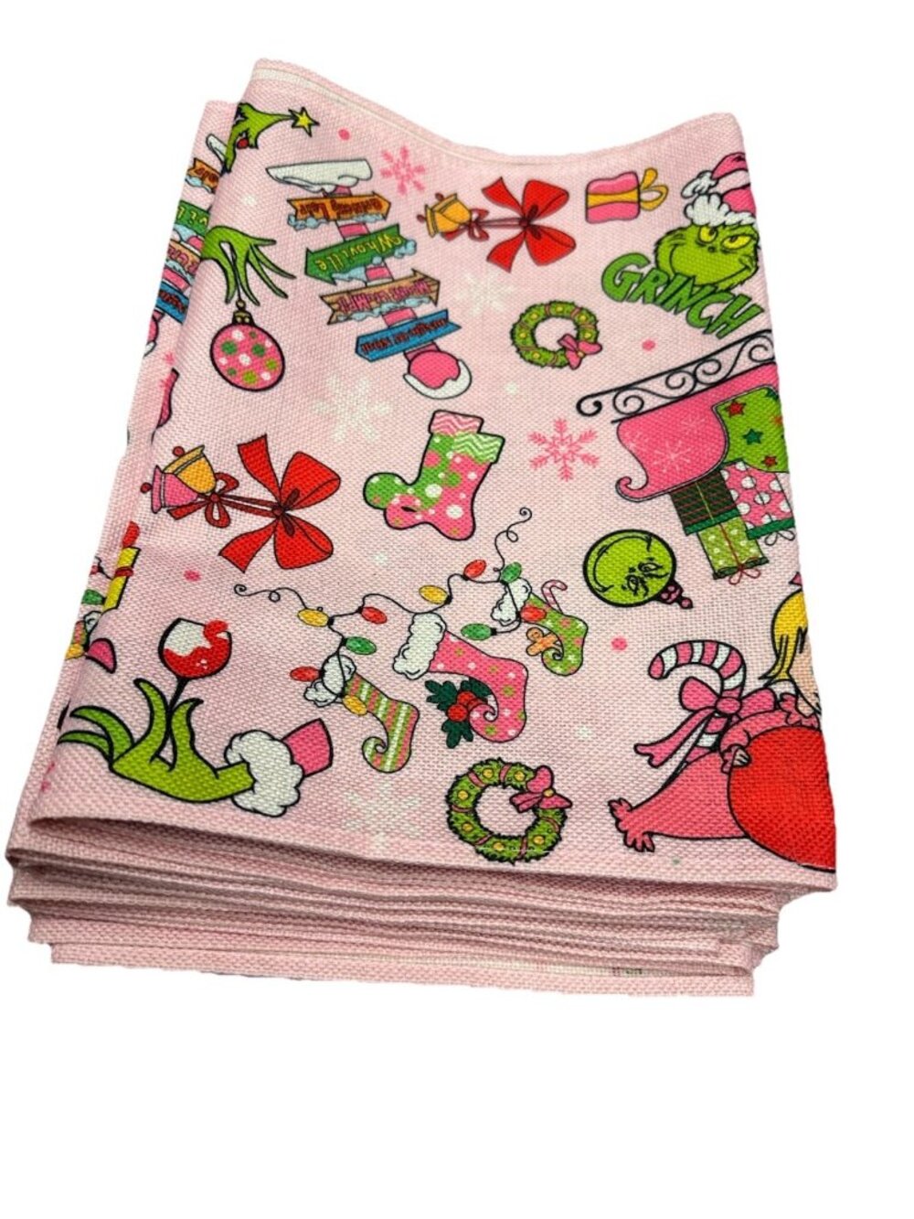 Dr Seuss Grinchmas Table Runners Set of 4 Pink Grinch Cindy Lou Christmas 106x13